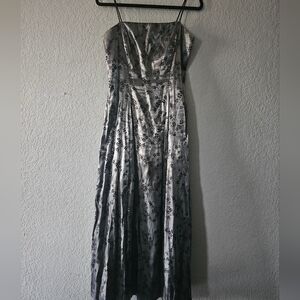 Morgan & Co - Black Tulle Gown Embroidered Floral Vines With Netting -Size 11/12